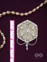 Tuhina- The Pristine Snowflake- Stones and Beads Embroidered Earrings