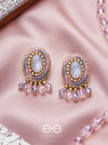 Arkasman- The Crystal Ball- Stones and Beads Embroidered Earrings 
