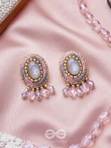 Arkasman- The Crystal Ball- Stones and Beads Embroidered Earrings 