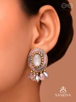Arkasman- The Crystal Ball- Stones and Beads Embroidered Earrings 