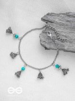 The Bell Curve- Oxidised Bead Anklet