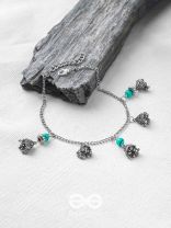 The Bell Curve- Oxidised Bead Anklet