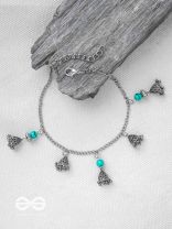 The Bell Curve- Oxidised Bead Anklet