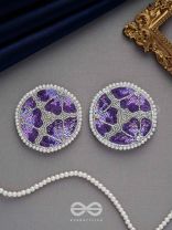 Samstara- Adorned with Flowers- Stones, Beads and Sequins Embroidered Earrings