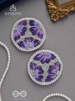 Samstara- Adorned with Flowers- Stones, Beads and Sequins Embroidered Earrings