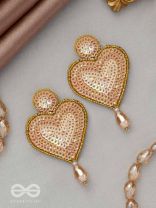 Girika- The Golden Heart- Sequins, Glass Drops & Beads Embroidered Earrings
