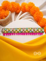 Dyotana - The Sparkling Colors - Shells, Resham And Mirror Hand Embroidered Choker Neckpiece