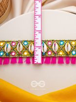 Dyotana - The Sparkling Colors - Shells, Resham And Mirror Hand Embroidered Choker Neckpiece