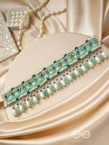 Dhrti - A Mythical Shore - Pearls And Beads Hand Embroidered Choker Necklace