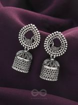 The Heavenly Swing- Oxidised Jhumka Earrings