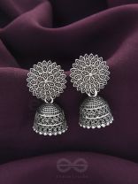 The Frozen Foliage- Oxidised Jhumka Earrings