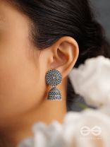 The Frozen Foliage- Oxidised Jhumka Earrings