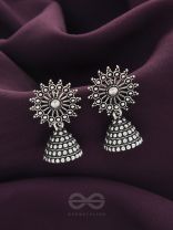 The Silver Sunbeams- Oxidised Jhumka Earrings