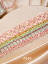Maanikya- The Pink Wonder- Sequins and Beads Embroidered Choker Necklace