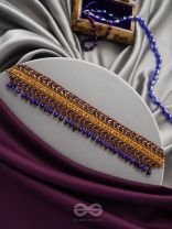 Aktaa- The Night Sky- Glass Beads and Lace Embroidered Choker Necklace