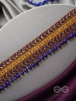 Aktaa- The Night Sky- Glass Beads and Lace Embroidered Choker Necklace