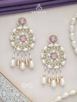 Valaaya- The Decorated Spheres- Pearl and Stone Embroidered Earrings