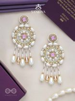Valaaya- The Decorated Spheres- Pearl and Stone Embroidered Earrings