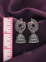The Bird of Wonder- Oxidised Jhumka Earrings