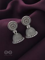 The Spotted Sun- Oxidised Jhumka Earrings