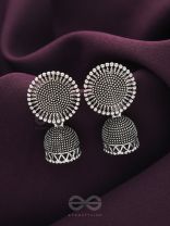 The Blazing Sunbeams- Oxidised Jhumka Earrings