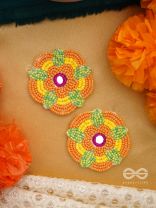 Maneeka- The Beautiful Bloom- Mirror and Resham Embroidered Earrings