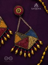 Dyuvan- The Colorful Paradise- Resham and Glass Beads Embroidered Earrings