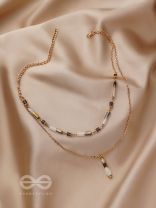 The Glazy Droplet - Golden Layered Necklace With Anti-Tarnish Coating