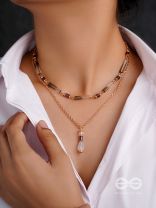 The Glazy Droplet - Golden Layered Necklace With Anti-Tarnish Coating