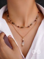 The Glazy Droplet - Golden Layered Necklace With Anti-Tarnish Coating