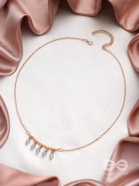 The Dripping Rain- Golden Embellished Necklace With Anti-Tarnish Coating 