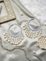 Mihika- The Splendid Snow- Pearls and Beads Embroidered Earrings