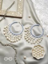 Mihika- The Splendid Snow- Pearls and Beads Embroidered Earrings