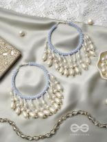 Mihika- The Splendid Snow- Pearls and Beads Embroidered Earrings