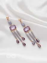 The Wine Drizzle- Golden Embellished Earrings