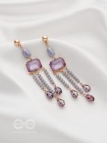 The Wine Drizzle- Golden Embellished Earrings
