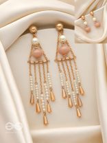 The Bermuda Triangle- Golden Embellished Earrings