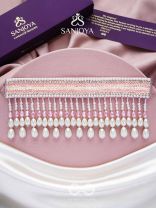 Avasya - The Dew Drops - Beads, Sequins And Pearl Drops Hand Embroidered Choker Neckpiece