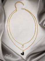 The Heart's Reflection- Golden Embellished Necklace With Anti-Tarnish Coating 