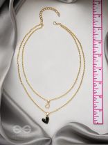 The Heart's Reflection- Golden Embellished Necklace With Anti-Tarnish Coating 