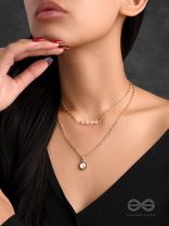 The Diamond Lane- Golden Embellished Necklace With Anti-Tarnish Coating 