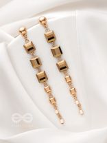 The Party Piece- Golden Embellished Earrings