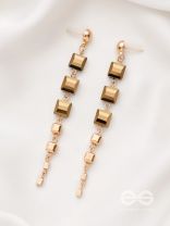 The Party Piece- Golden Embellished Earrings