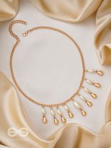 The Rainmaker- Golden Embellished Necklace With Anti-Tarnish Coating 