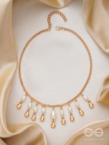 The Rainmaker- Golden Embellished Necklace With Anti-Tarnish Coating 