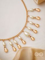The Rainmaker- Golden Embellished Necklace With Anti-Tarnish Coating 