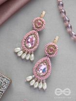 Aarakta- The Pink Beauty- Pearls and Stones Embroidered Hair Clips