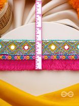 Nirmoka- The Pink Sky- Mirrors, Resham and Lace Embroidered Choker Necklace