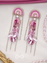 Saraṇyu-The Splendid Spring - Stones and Sequins Embroidered Statement Earrings