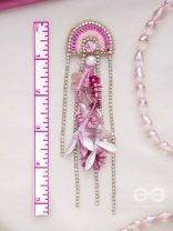 Saraṇyu-The Splendid Spring - Stones and Sequins Embroidered Statement Earrings